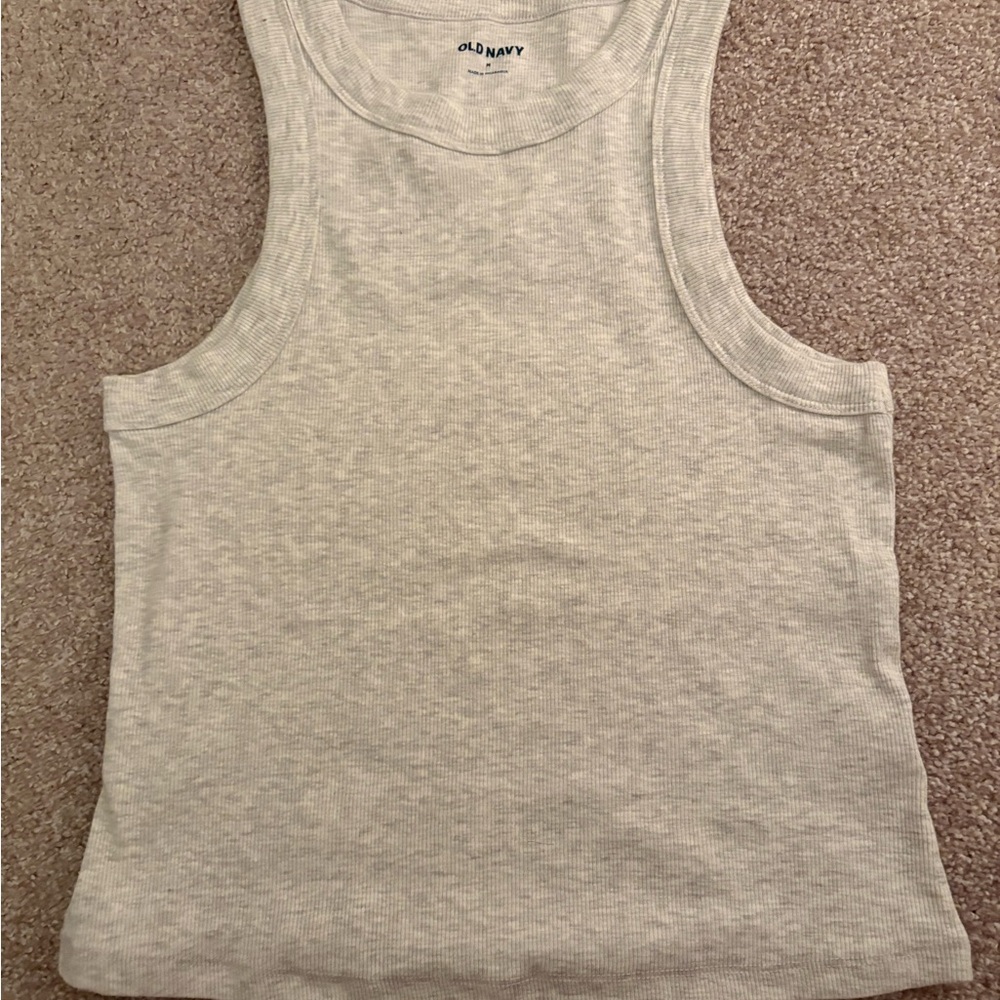 Old Navy Light Gray Ribbed Tee